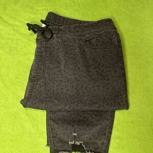 Woman’s Black Leopard Print Jeans